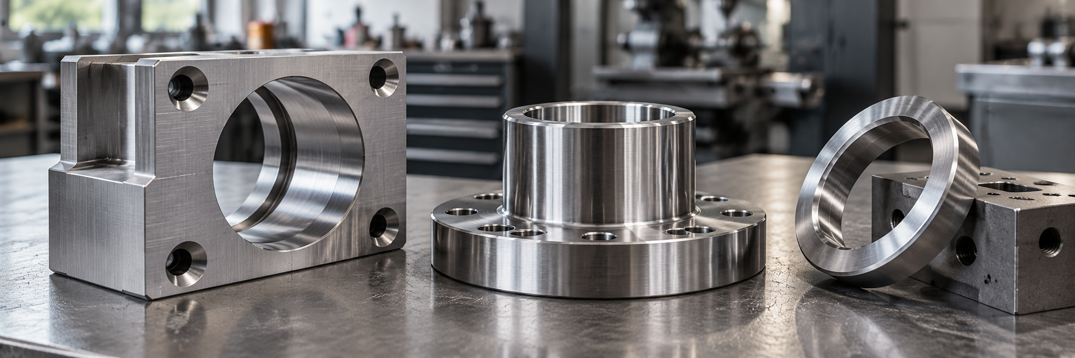 Concept image of unbranded precision machined metal parts